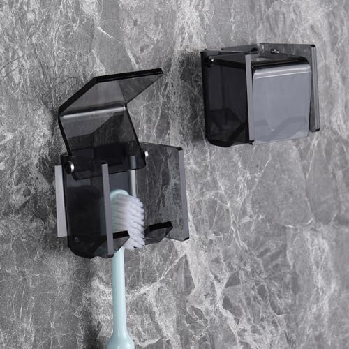 2 Pack Wall Mounted Toothbrush Holder with Cover