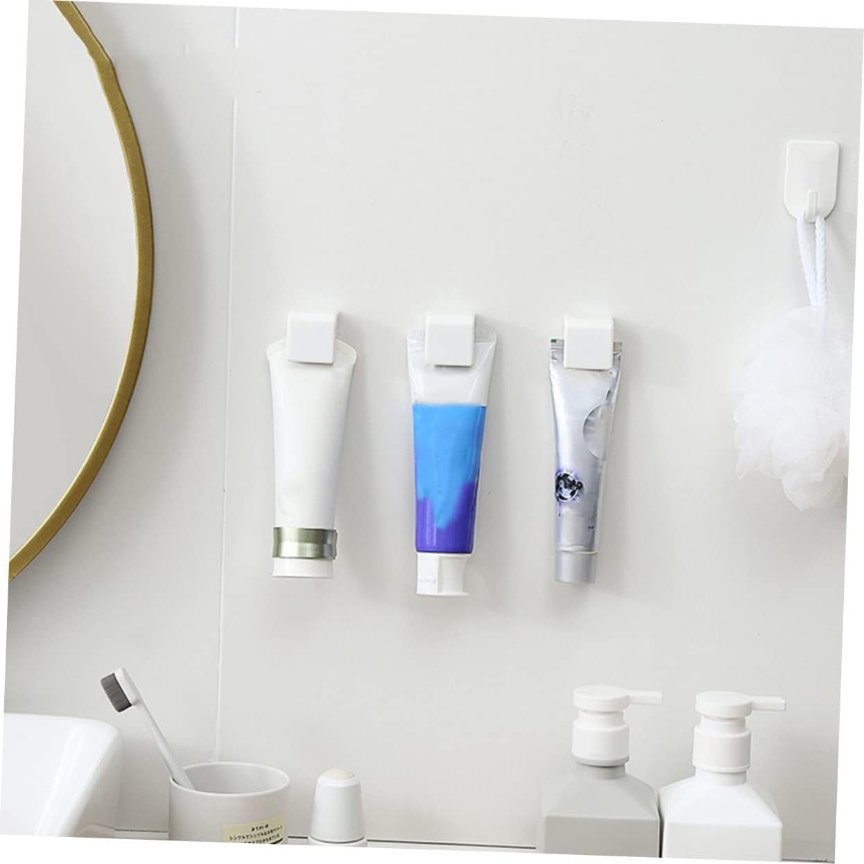 Magiclulu Wall Toothbrush Holder with Hooks and Clips