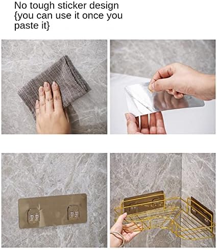 Sturdy Golden Corner Shower Caddy Wall-Mounted Organizer