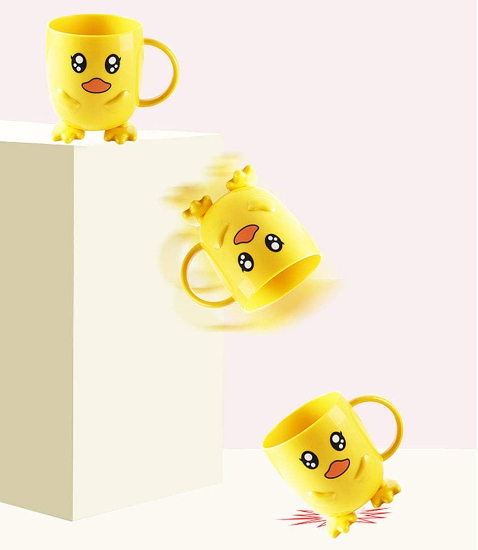 Unbreakable Toothbrush Toothpaste Holder 340ml Cartoon Duck Tumbler with Cup for Kids