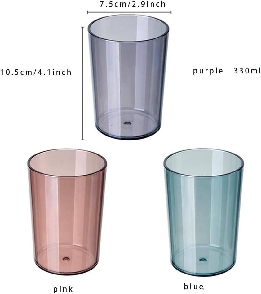 Awhale 3-Piece Toothbrush Mouthwash Holder Set Blue Pink Purple