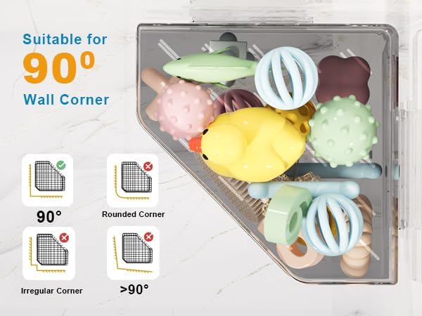Durable Grey Bath Toy Organizer 2-Pack
