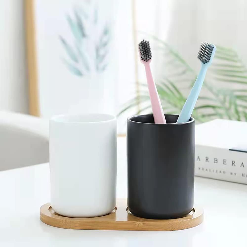 Ceramic Cup Holder 2 Pcs White Black