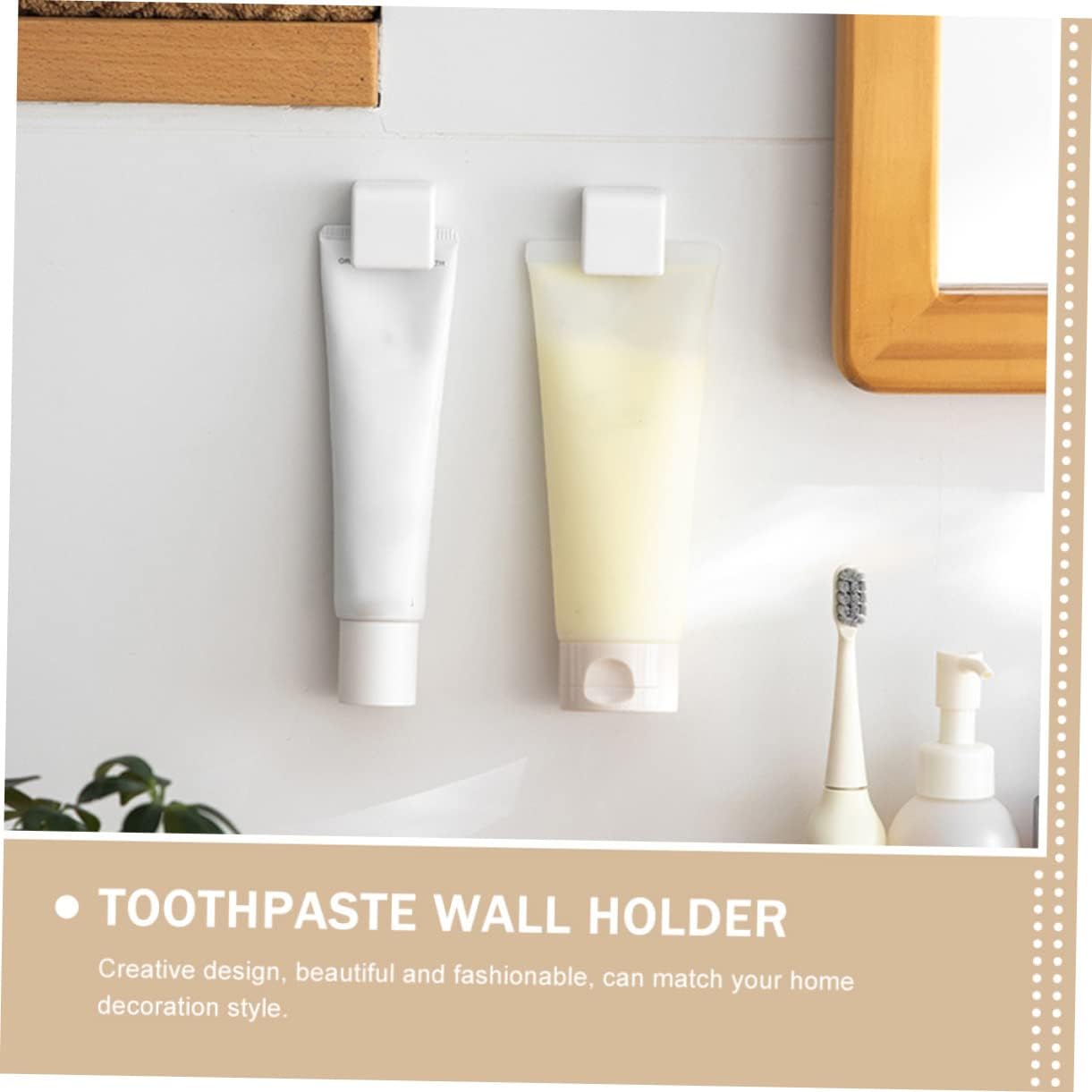 VICASKY 4pcs Toothpaste Clips Wall Hooks Self Adhesive Bathroom Organizer