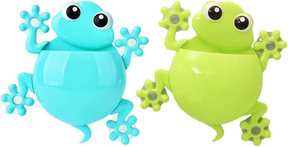 Zerodeko 2pc Cute Frog Tooth Brush Holder Storage for Kids