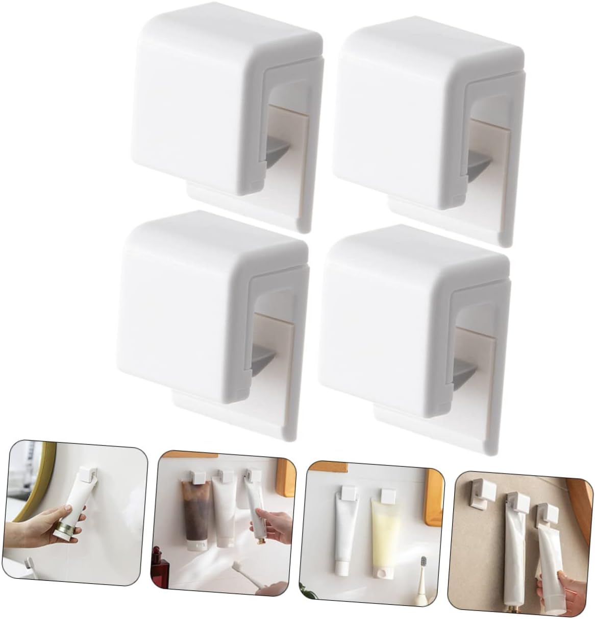Luxshiny Wall-Mounted Toothpaste Holder Compact Space-Saving