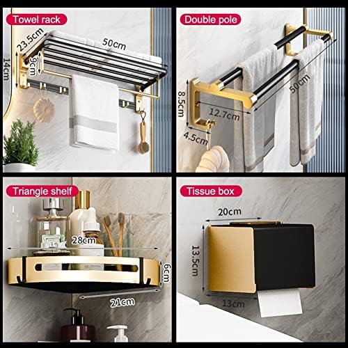 Black Gold Aluminum Shower Caddy with Triangle Shelf