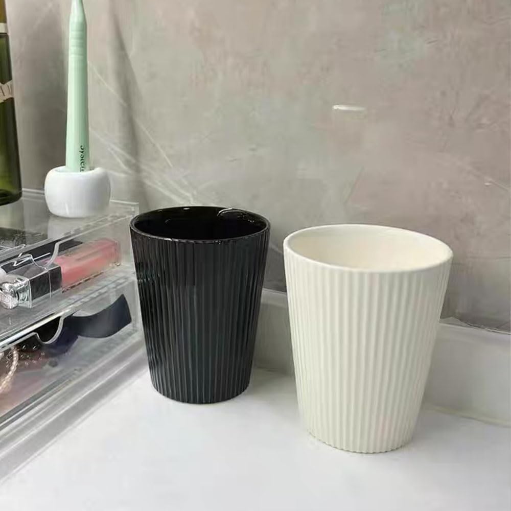Stylish Bulk-Proof Vertical Stripe Toothbrush Cup Perfect for Morning Coffee