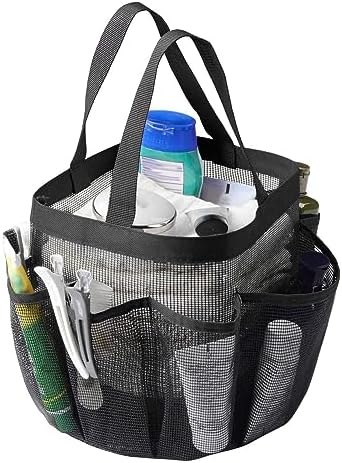 LKOP 2 Pack Mesh Shower Caddy with 8 Pockets Black