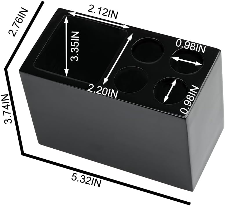 Bathovati Black Toothbrush Holder for Bathroom Marble Organizer