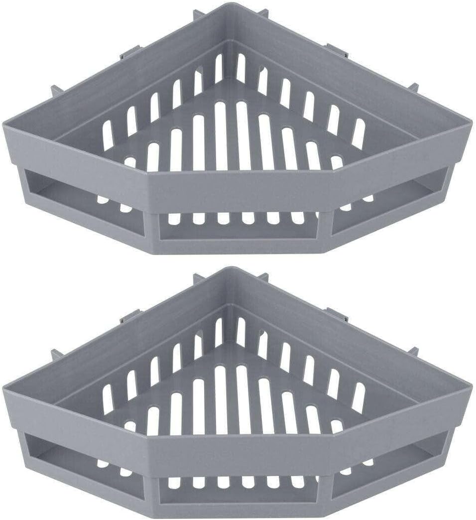 LKOP 2Pcs Triangular Shower Caddy Gray