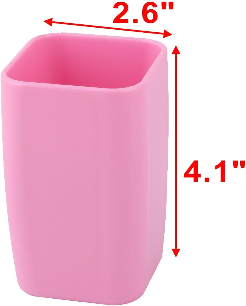 Uxcell Pink Plastic Toothbrush Holder 300ml