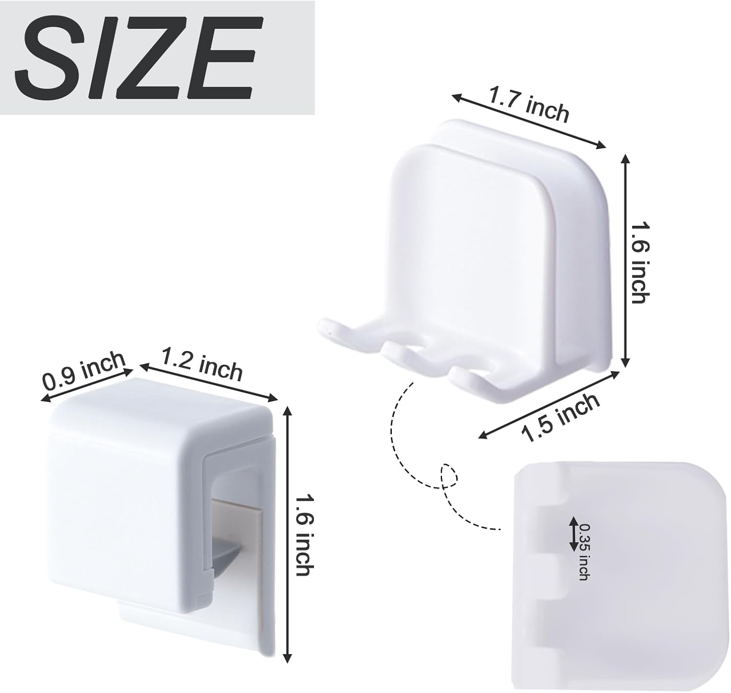 2-Pack White Toothbrush and Toothpaste Holders