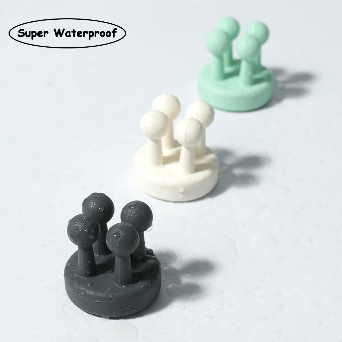 6 Pcs Silicone Waterproof Toothbrush Holders with Hooks