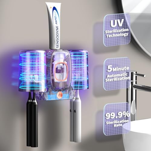 Wekity 4 Slot Electric Toothbrush Holder with Dispenser Green