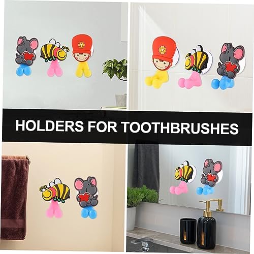 Eco-Friendly Cartoon Suction Cup Toothbrush Holders for Kids