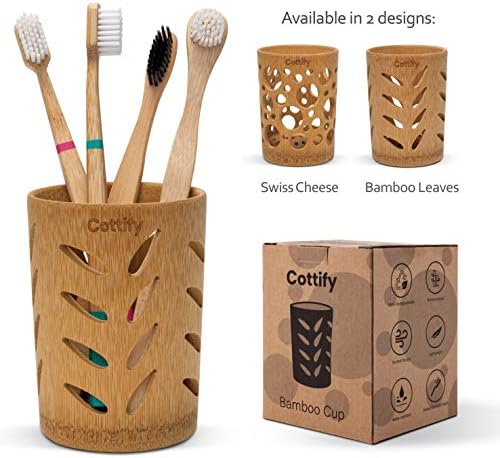 Eco-Friendly Bamboo Toothbrush Holder with Drainage - Multi-Functional in the Bathroom Kitchen