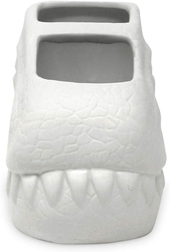 Isaac Jacobs Dinosaur Ceramic Toothbrush Holder Dual Compartment