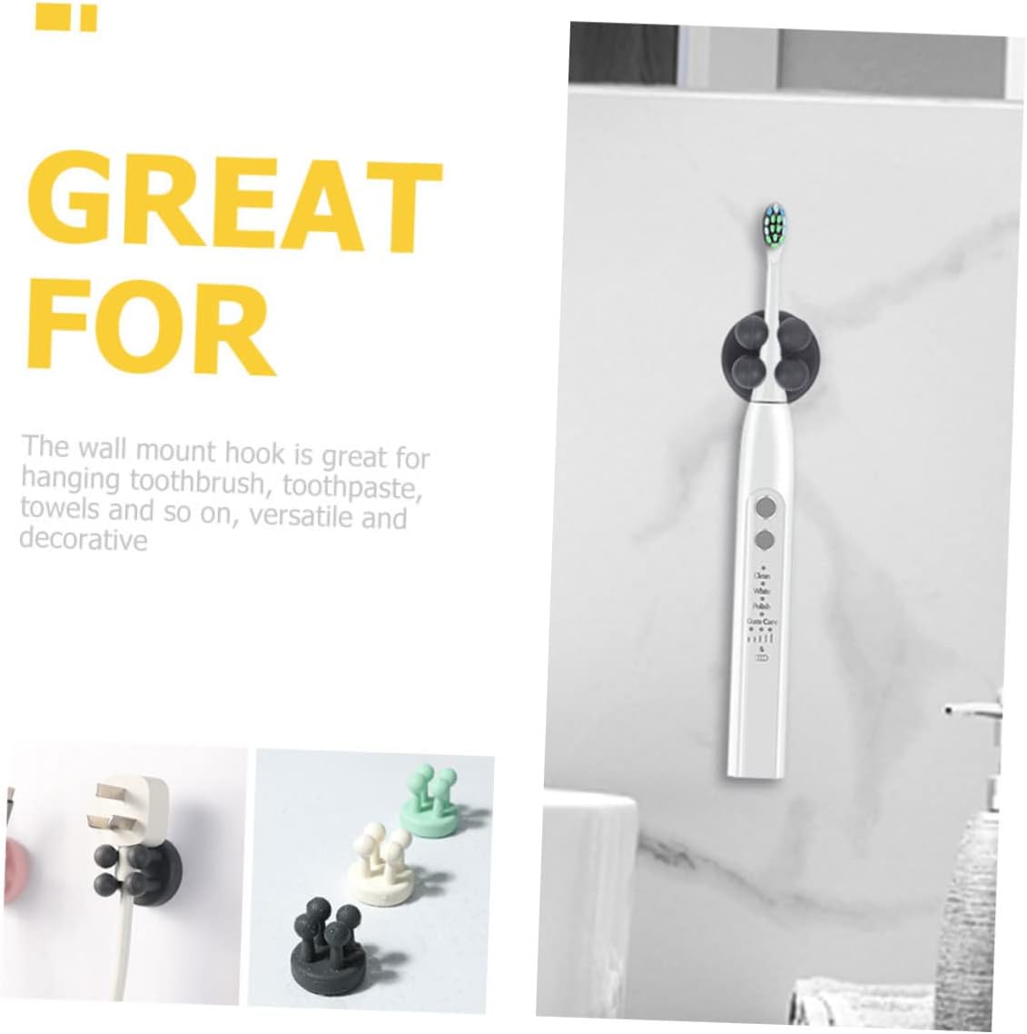 6Pcs Space Saving Wall Mounted Silicone Toothbrush Holders
