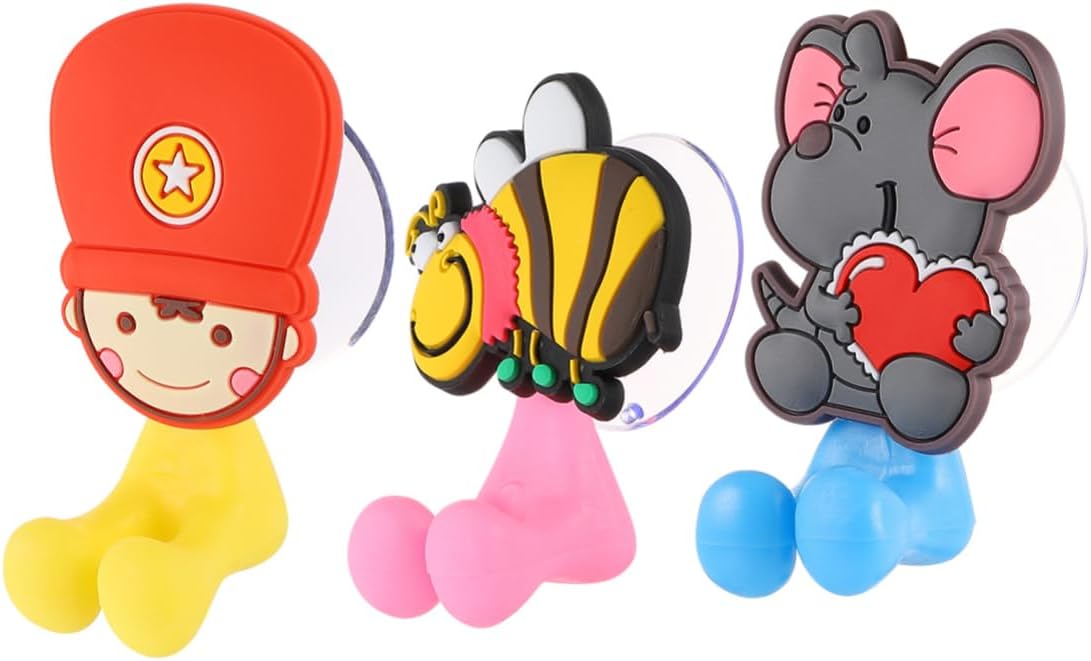 Eco-Friendly Cartoon Suction Cup Toothbrush Holders for Kids