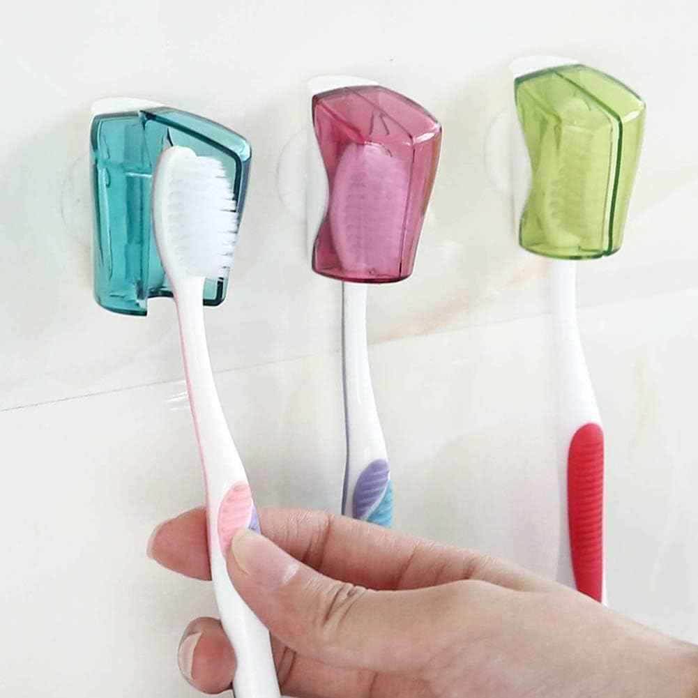 3Pcs Travel Toothbrush Holder with Suction Cup