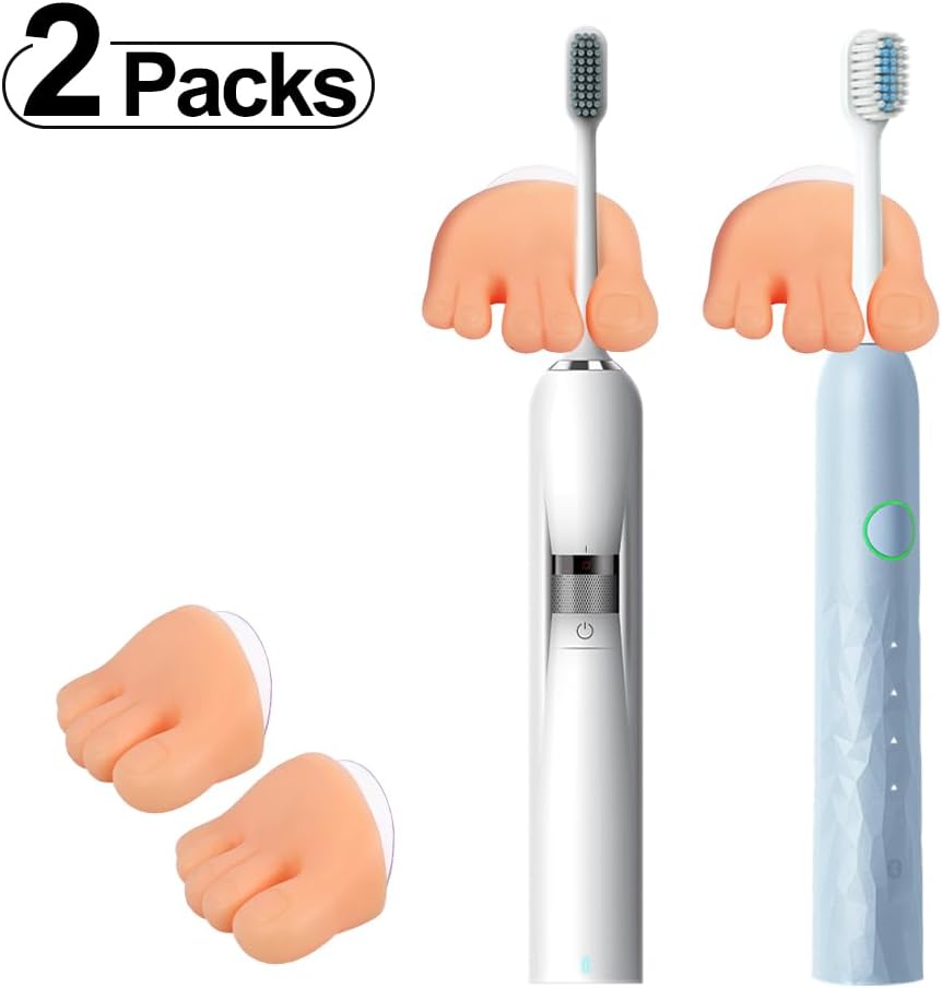 Cute Self-Adhesive Toe Shaped Toothbrush Holder Organizer
