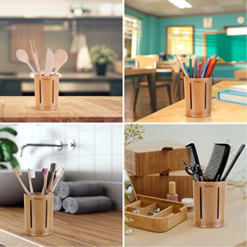Bamboo Toothbrush Holder Drainage 360 Air Flow Water-Resistant