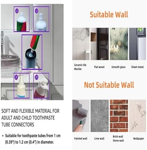 No-Drill Wall Mounted Toothbrush Holder with Automatic Dispenser