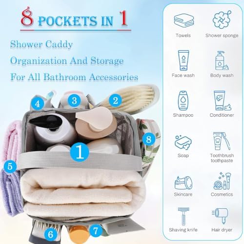 Durable Mesh Showers Caddy for Dorms and More