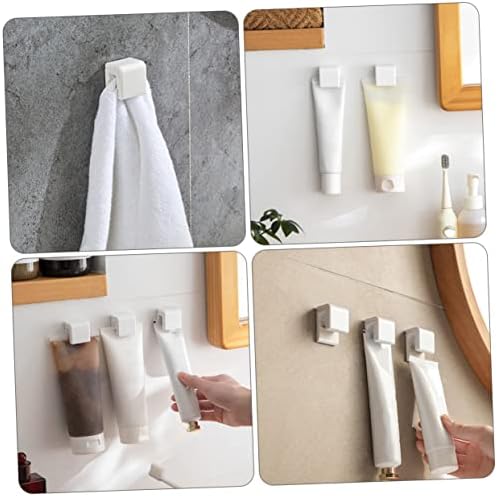 2pcs Self-Adhesive Toothpaste Storage Clip for Bathroom Organizer