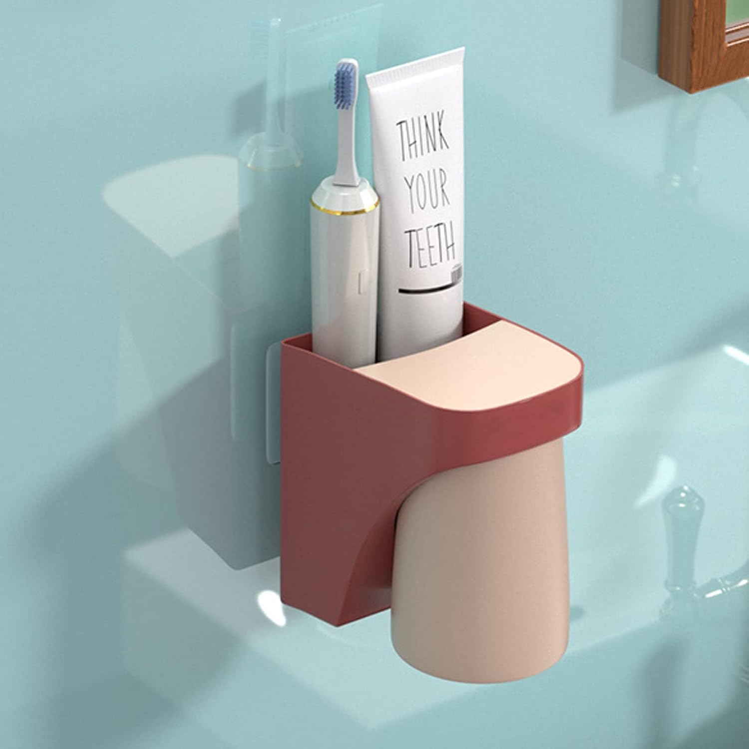 Magnetic Cup Toothbrush Holder compact easy to use drill-free space-saving design