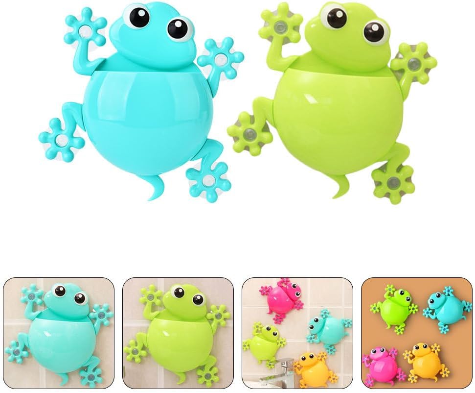 Zerodeko 2pc Cute Frog Tooth Brush Holder Storage for Kids