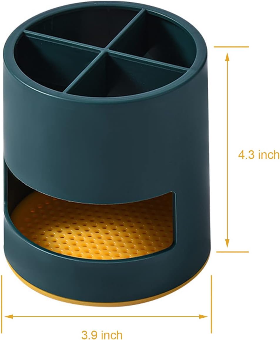 EAPMIC 4-Slot Plastic Toothbrush and Toothpaste Holder Organizer Drainage System Modern Design