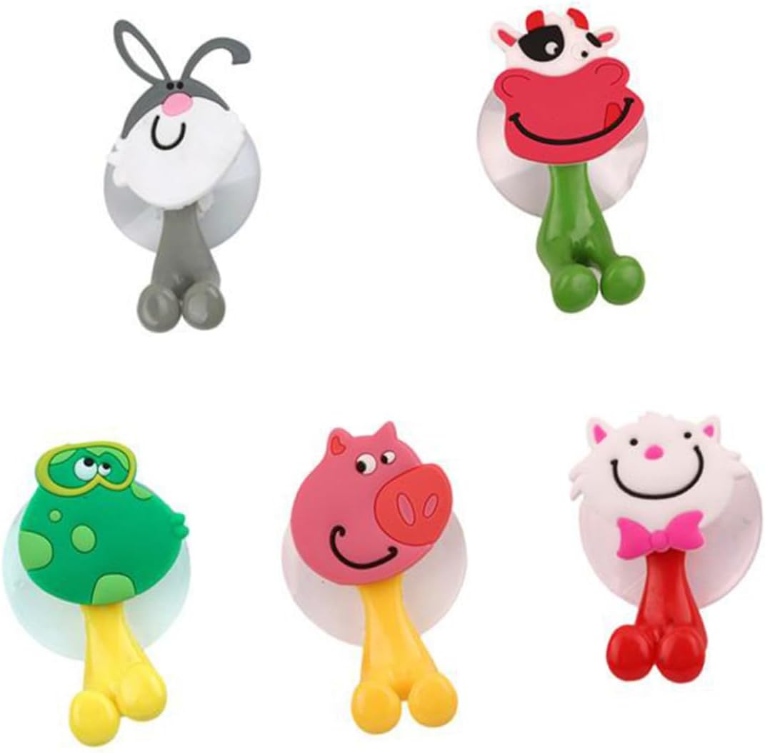 PrettyZoom Silicone Animal Toothbrush Holder Set Suction Cup for Home Travel