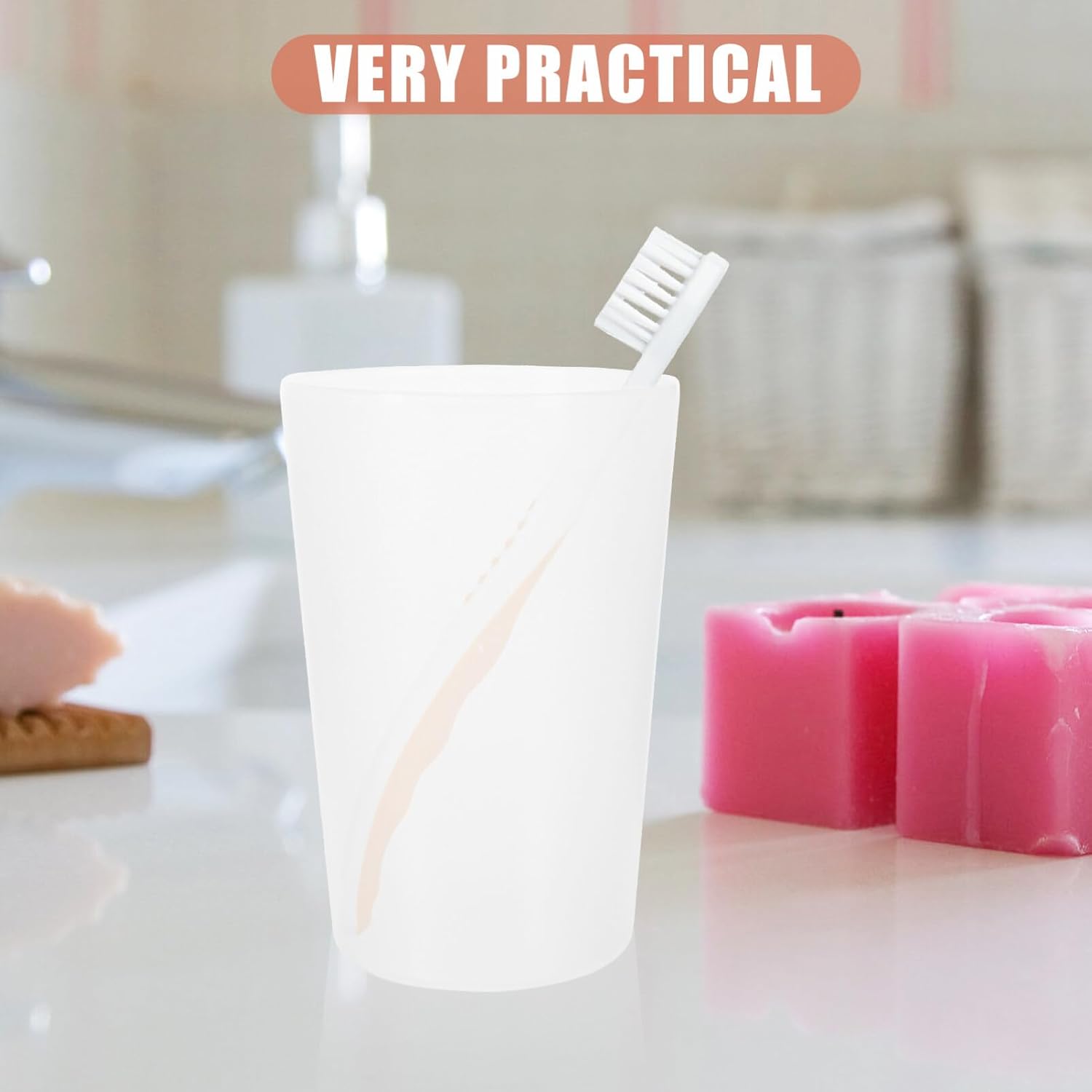 Kichvoe 10-Pack Transparent Toothbrush Cups