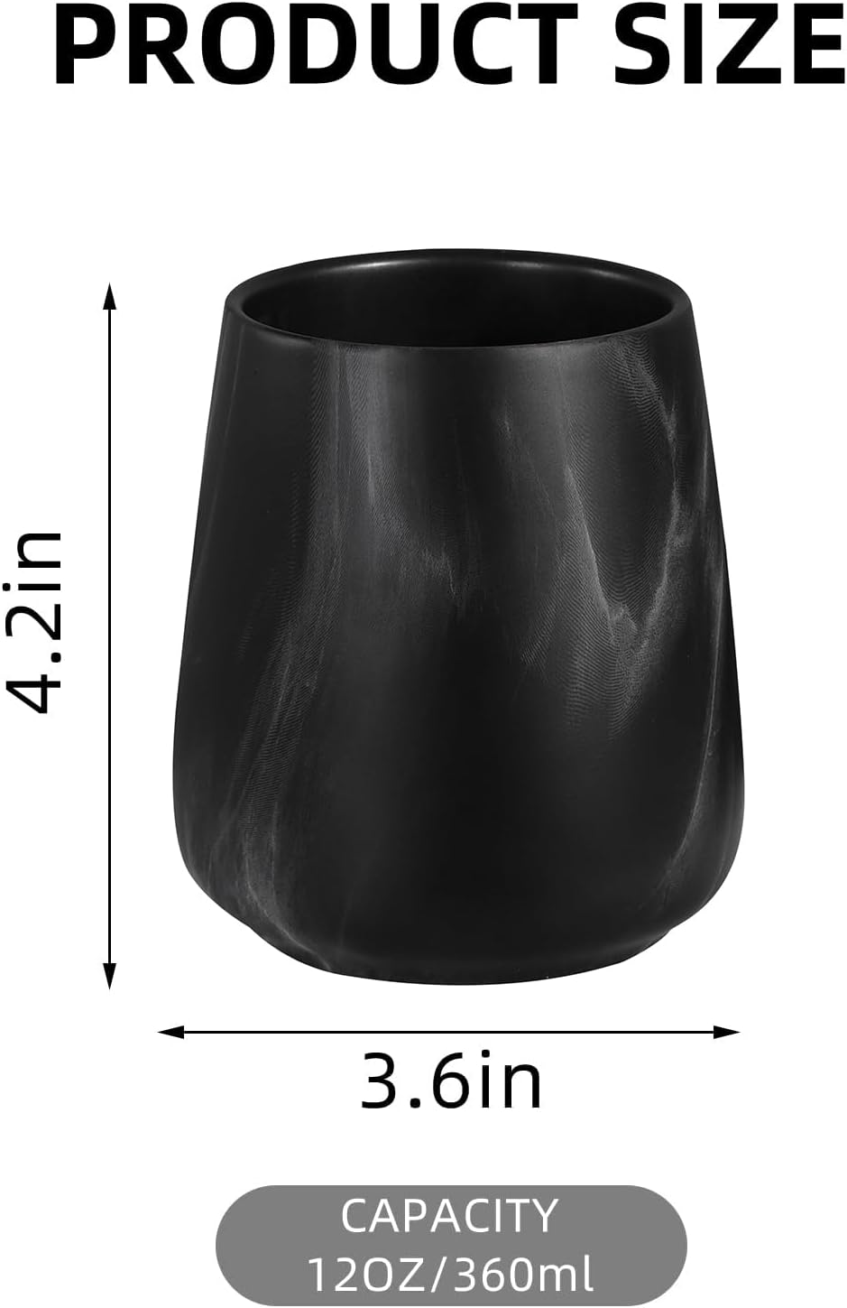 2Pcs Toothbrush Holder Set - Marble Black Ceramic