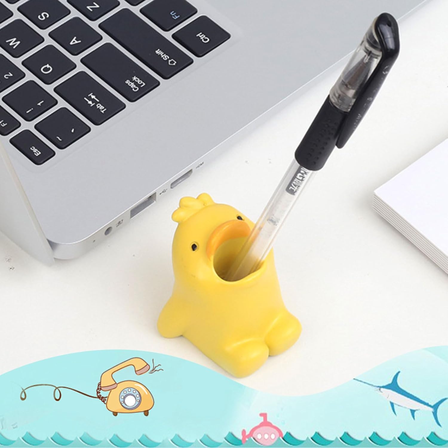 ADORABLE RESIN TOOTHBRUSH HOLDER - CUTE DUCK PEN PENCIL