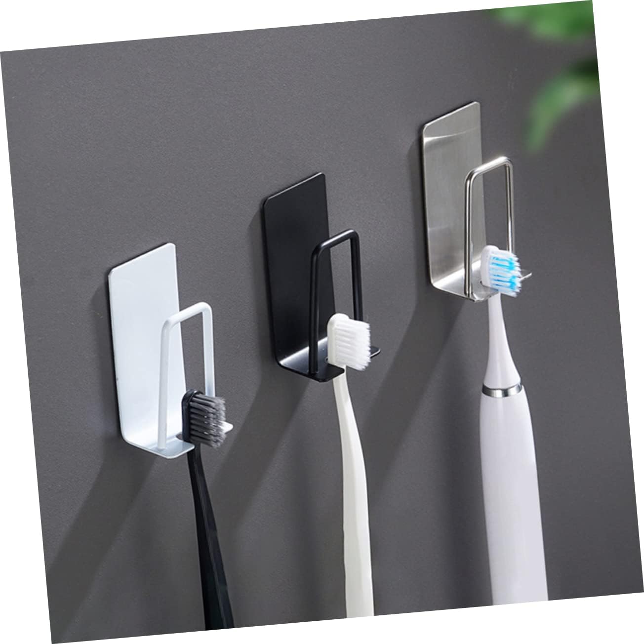 Zerodeko 2-Piece Wall-Mounted Suction Cup Toothbrush Holder Stainless Steel and Durable