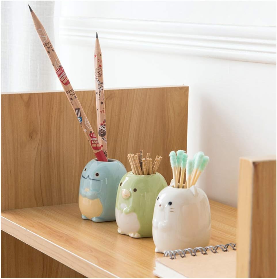 4 Animal Mini Ceramic Toothbrush Holder Set