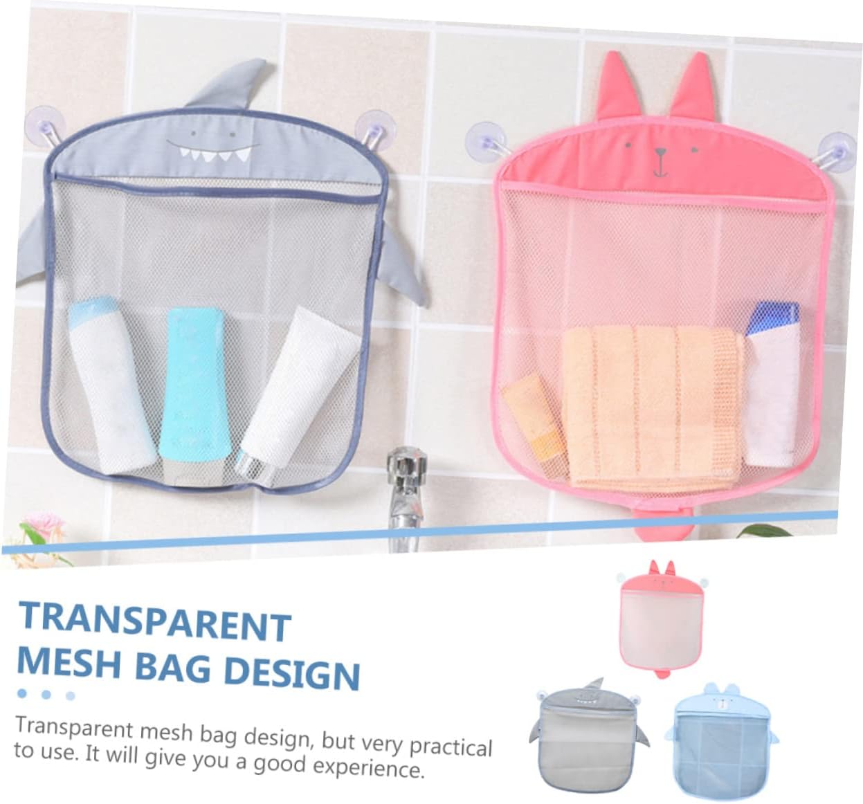 Cabilock Bathroom Toy Organizer Mesh Bag for Kids