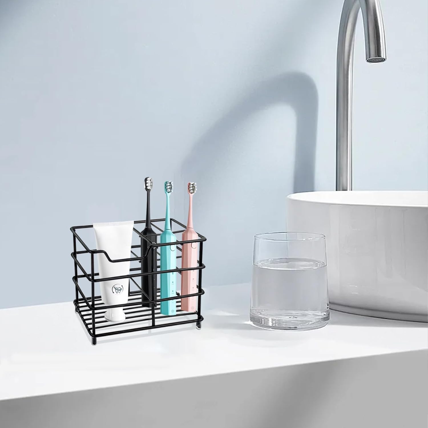 Modern Black Stainless Steel Toothbrush Holder