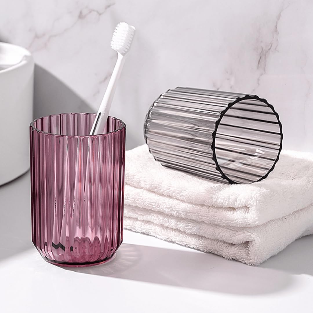 2Pack Toothbrush Cup Holder Set with Blue and Pink Tumbler