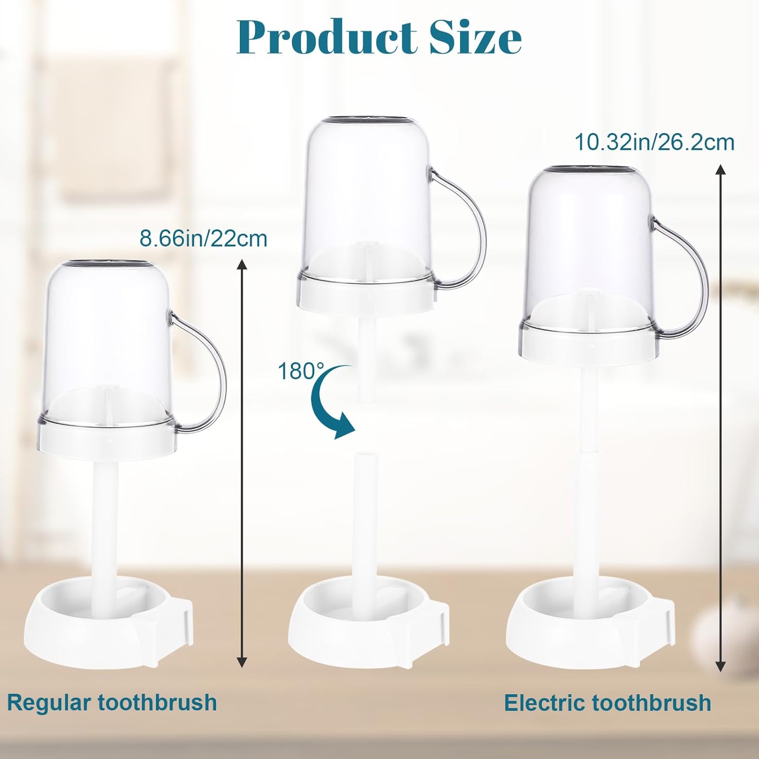 Durable Travel Tooth Brush Holder with Cup Cover for Bathroom