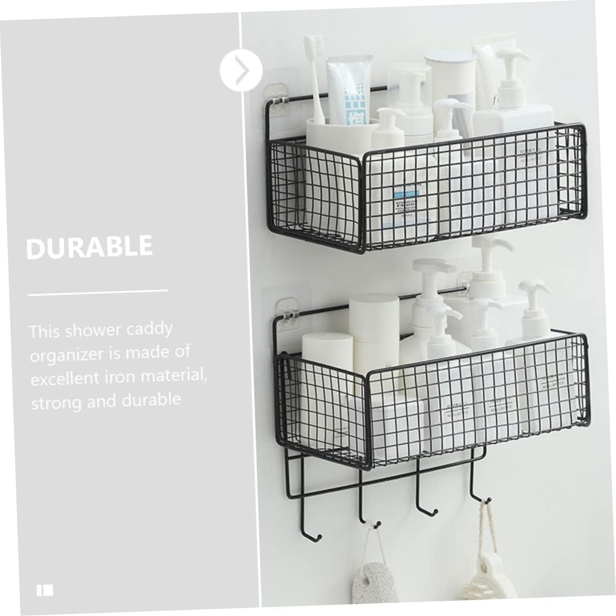 Sturdy Iron Shower Organizer for Bathroom Storage