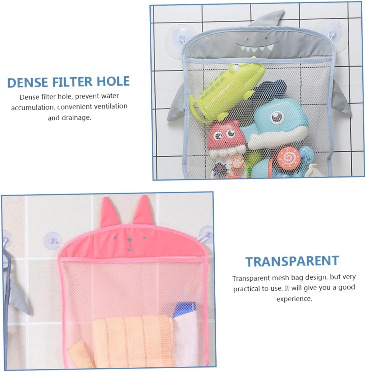 Cabilock Bathroom Toy Organizer Mesh Bag for Kids