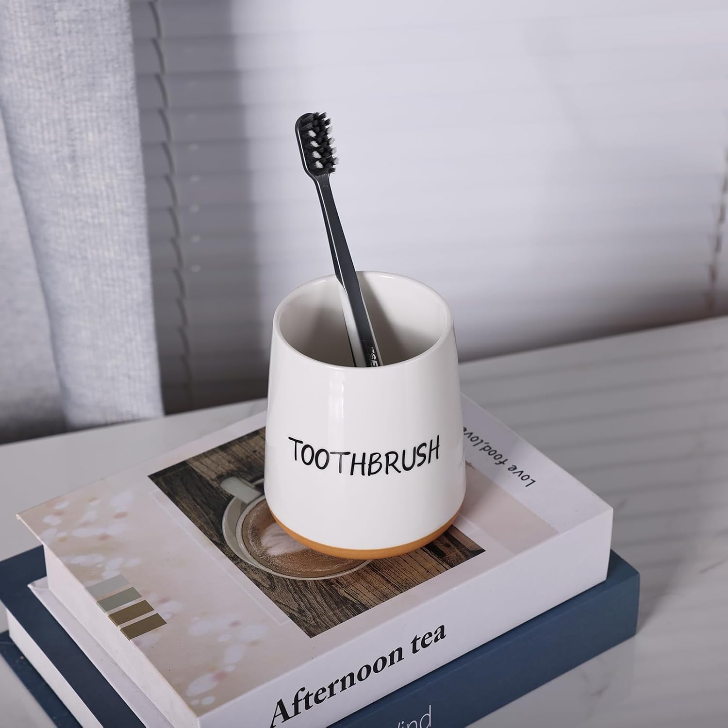 Elegant Ceramic Toothbrush Holder for Home Kitchen