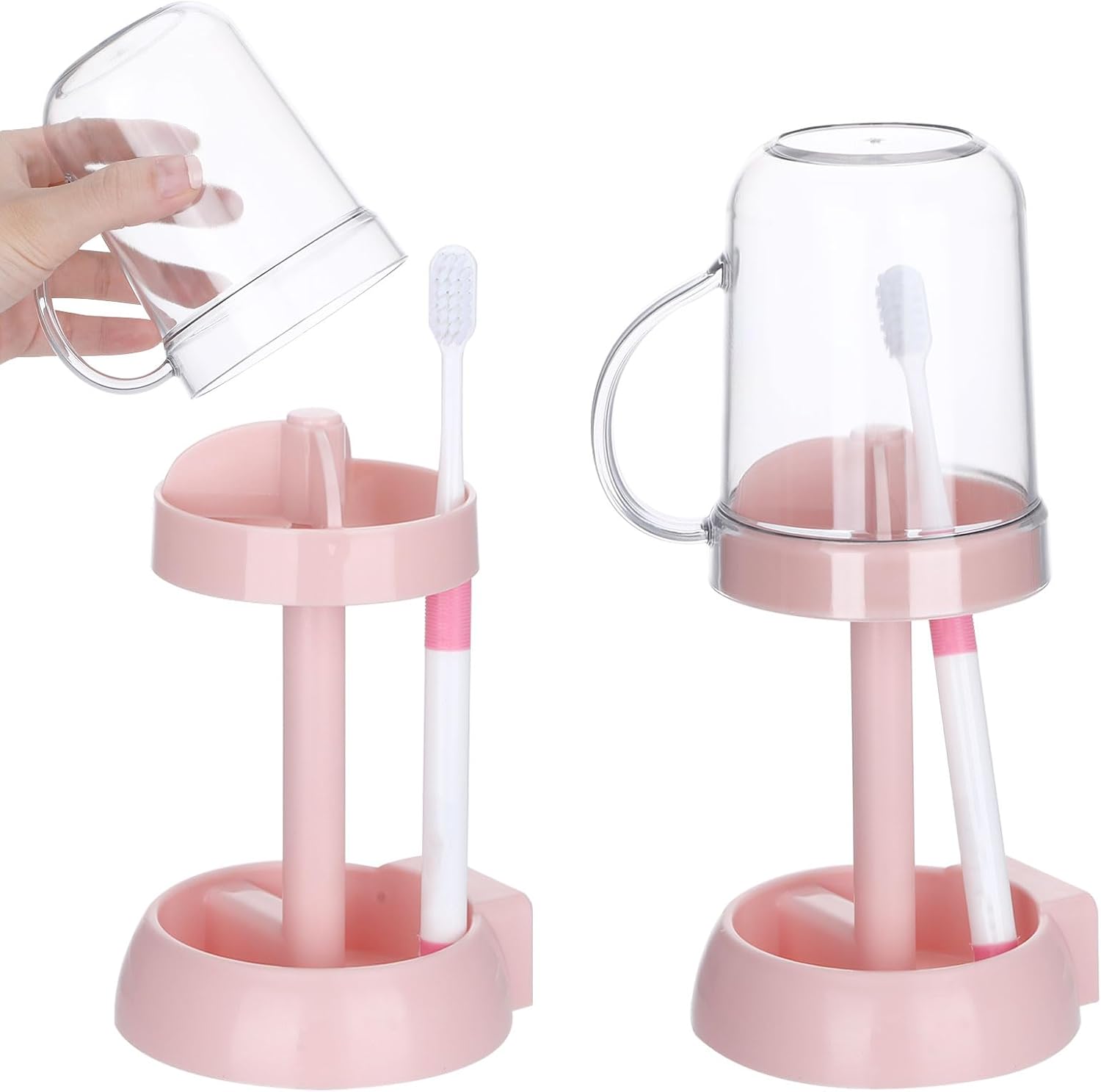 Toothbrush Holder with Cover 3 Slots Travel and Bathroom Use