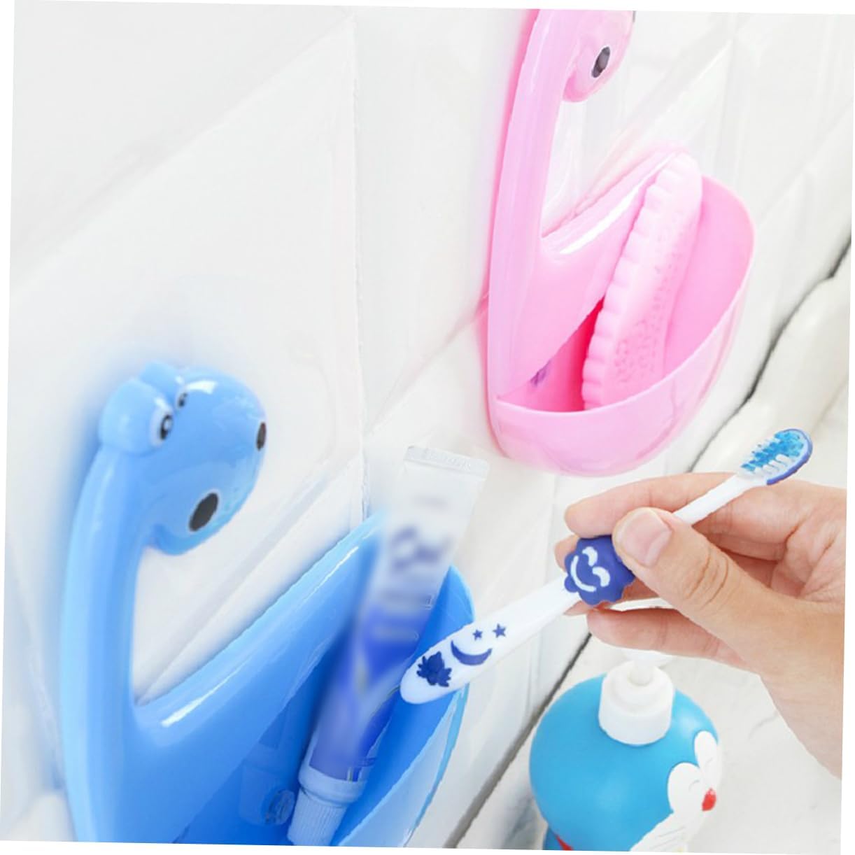 PrettyZoom Suction Cup Toothbrush Holder Set