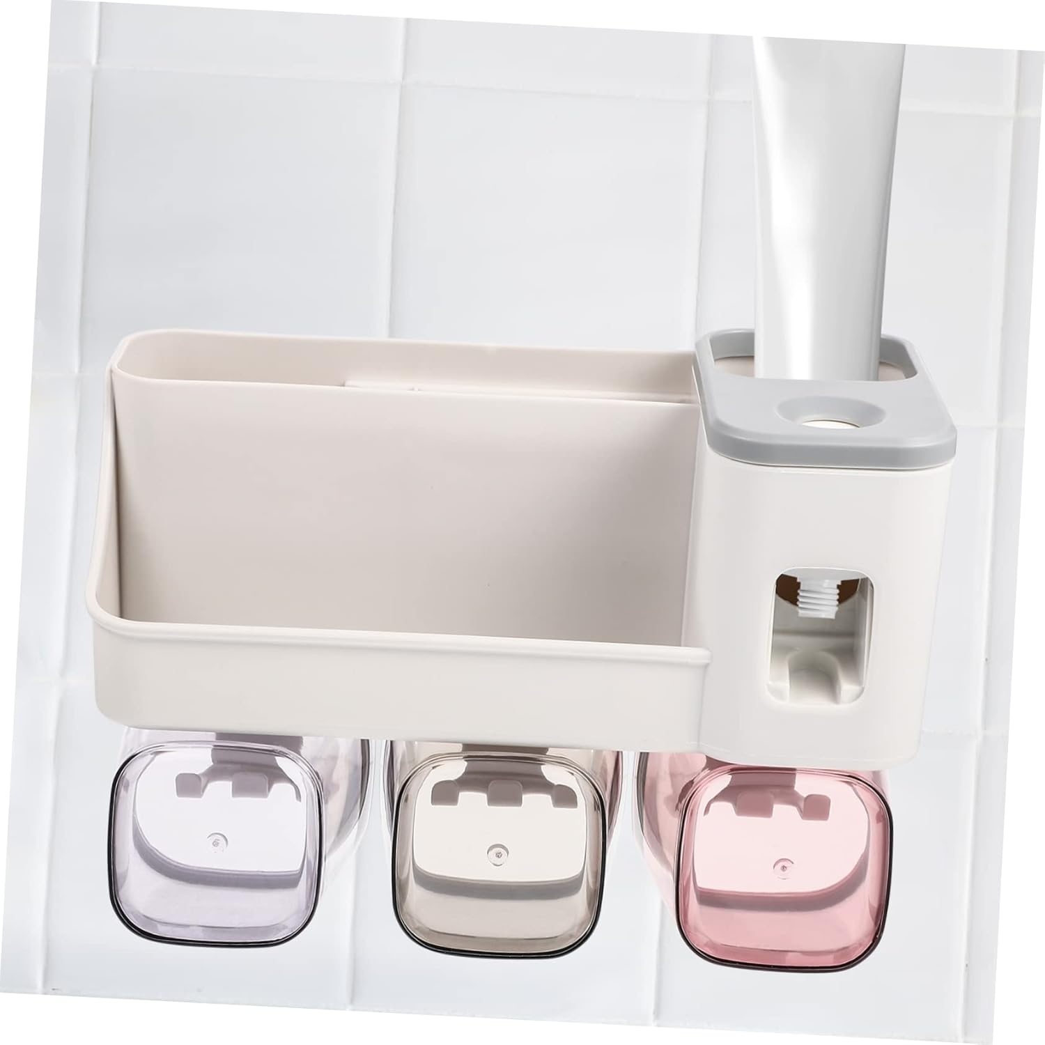 ABOOFAN Toothbrush Holder Bathroom Storage Shelf 238X18CM Light Grey