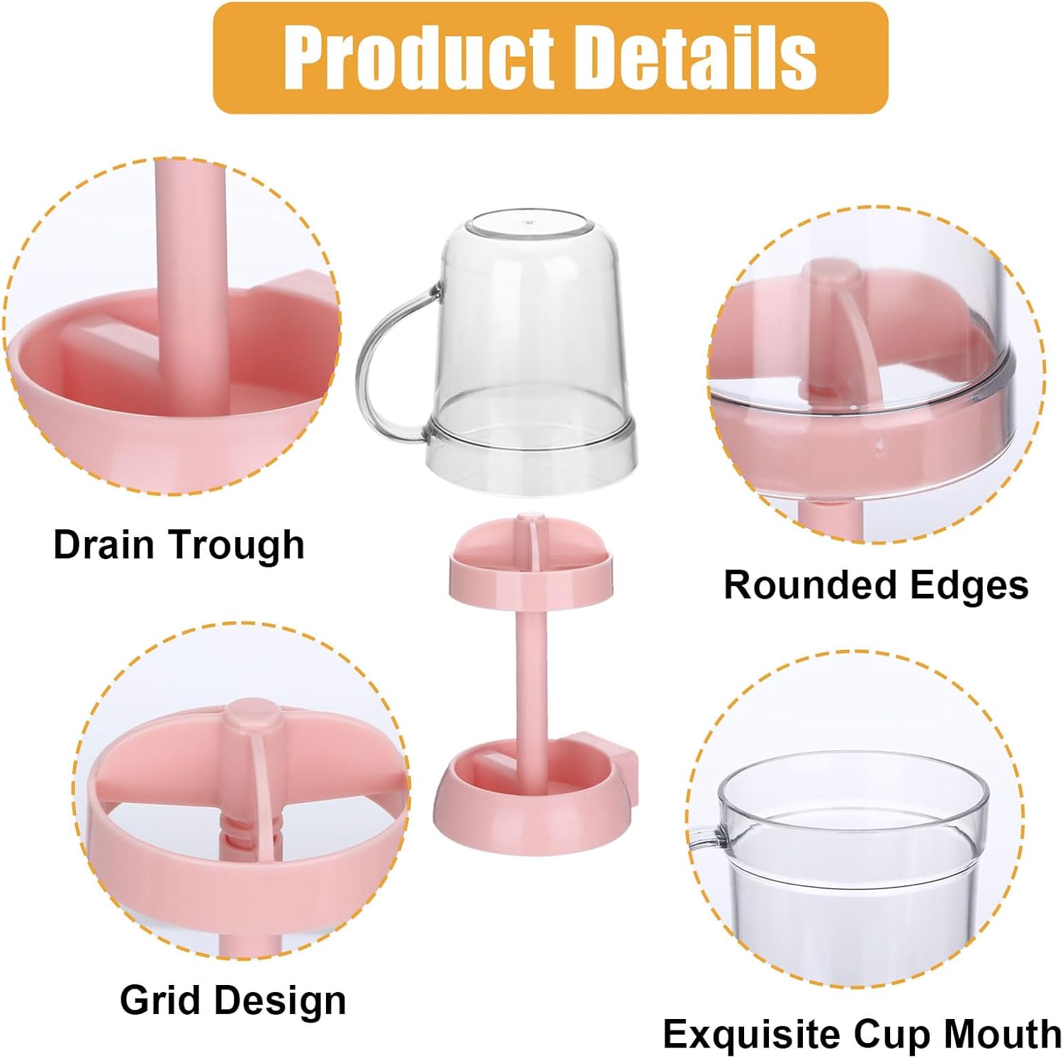 Toothbrush Holder with Cover 3 Slots Travel and Bathroom Use